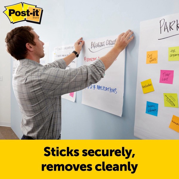 slide 9 of 10, Post-it Notes Super Sticky Easel Pads, Mini, White, Pack Of 2 Pads, 2 ct