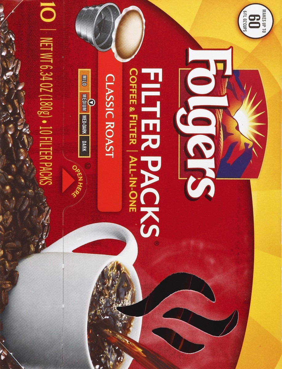 slide 6 of 6, Folgers Coffee & Filter - 10 ct, 10 ct