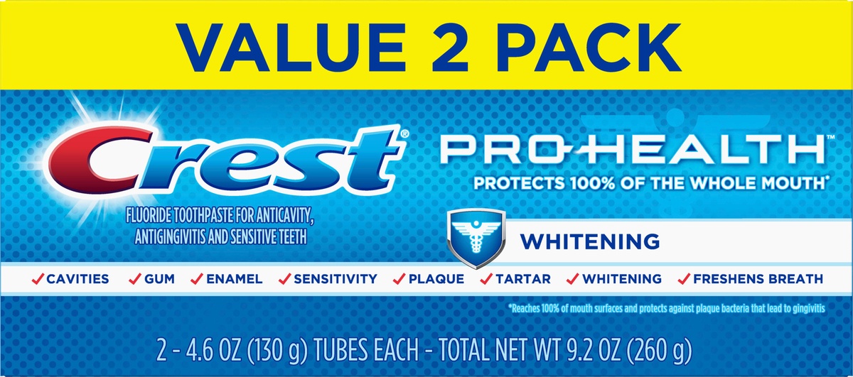 slide 3 of 5, Crest Pro-Health Whitening Gel Toothpaste (4.6oz) Twin Pack, 10.2 oz