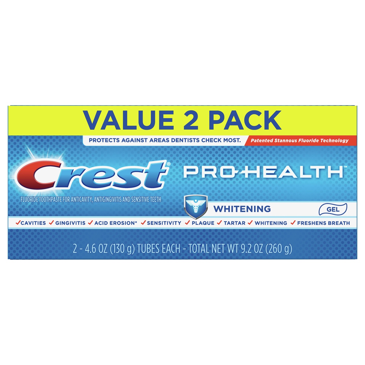 slide 5 of 5, Crest Pro-Health Whitening Gel Toothpaste (4.6oz) Twin Pack, 10.2 oz