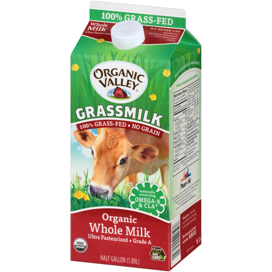 slide 8 of 8, Organic Valley Milk 0.5 gl, 64 fl oz