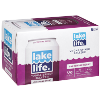 slide 6 of 7, Lake Life Vodka Spiked Seltzer, Lakeshore Berry, 6 Pack, 6 ct; 12 oz