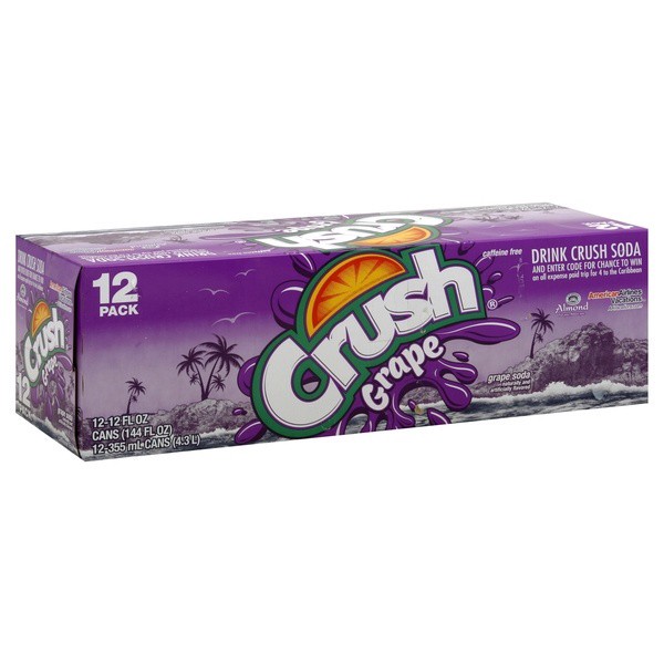 slide 1 of 1, Crush Grape Soda - 12 ct; 12 fl oz, 12 ct; 12 fl oz