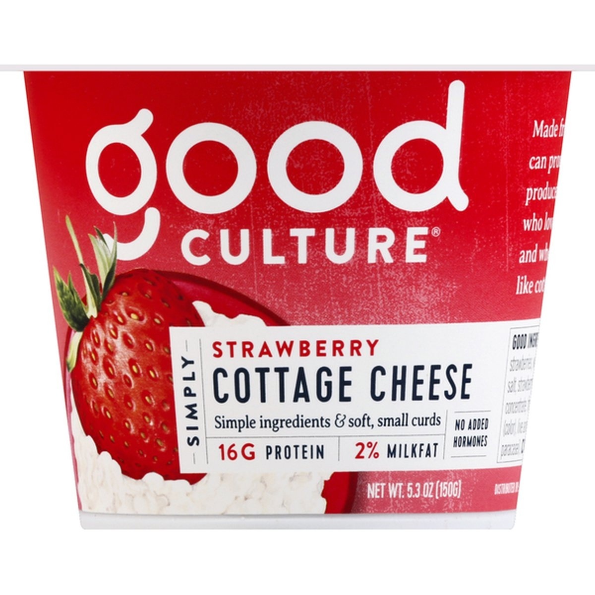 slide 1 of 1, good culture Strawberry Bottom Cottage Cheese, 5.3 oz