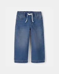 Oshkosh Toddler Girl Drawstring Wide-Leg Jeans - Dark Wash Blue 5T