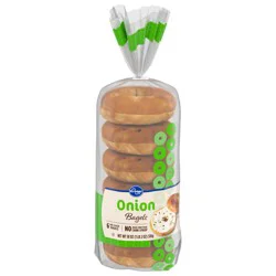Kroger Onion Pre-Sliced Bagels 6 Count