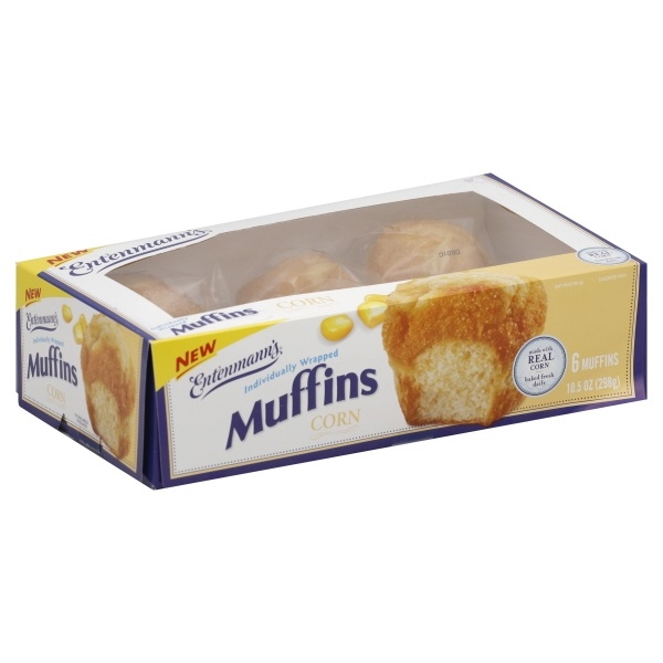 slide 1 of 4, Entenmann's Corn Muffins, 6 ct