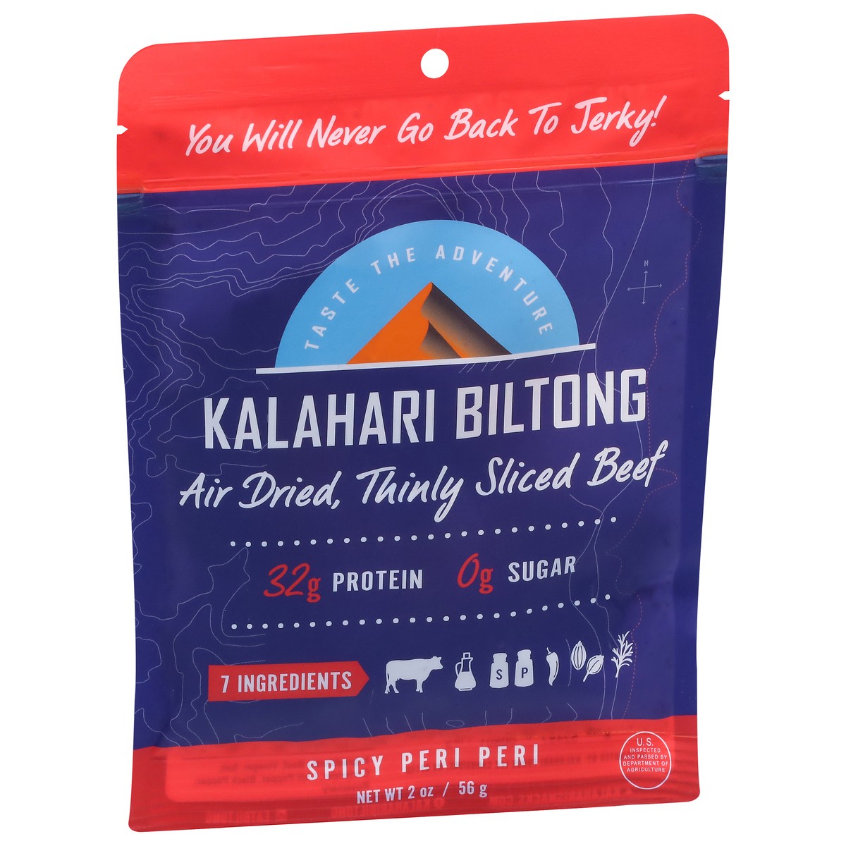 slide 2 of 9, Kalahari Biltong Spicy Peri Peri Air Dried Thinly Sliced Beef, 2 oz
