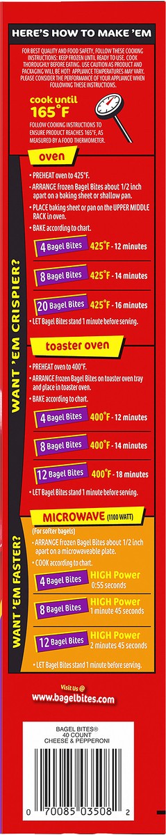 slide 9 of 9, Bagel Bites Cheese & Pepperoni Mini Pizza Bagel Frozen Snacks, 40 ct Box, 40 ct