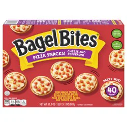 Bagel Bites Mini Pizza Bagel Frozen Snacks, 1 Box, for After-School and Late Night Snacking, Cheese and Pepperoni, No High-Fructose Corn Syrup and No Artificial Flavors, 40 ct