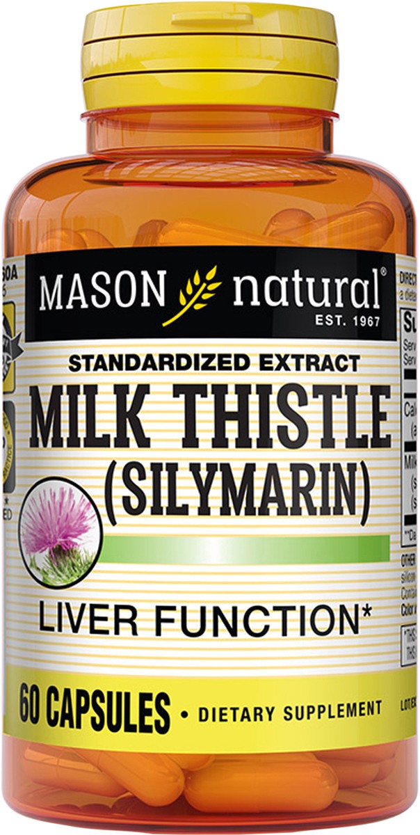 slide 4 of 8, Mason Milk Thistle (Silymarin) Liver Cleanser Capsules, 60 ct