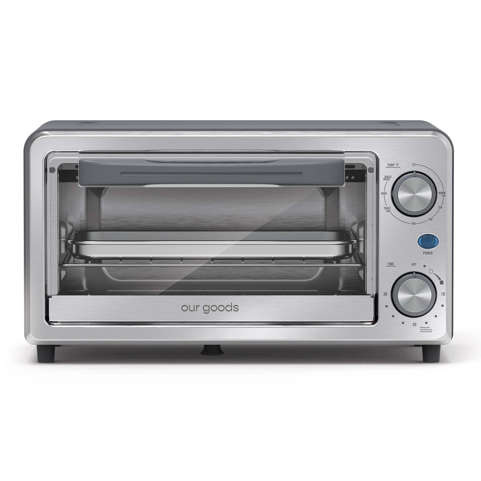 slide 1 of 1, our goods 4 Slice Toaster Oven - Stainless Steel, 1 ct