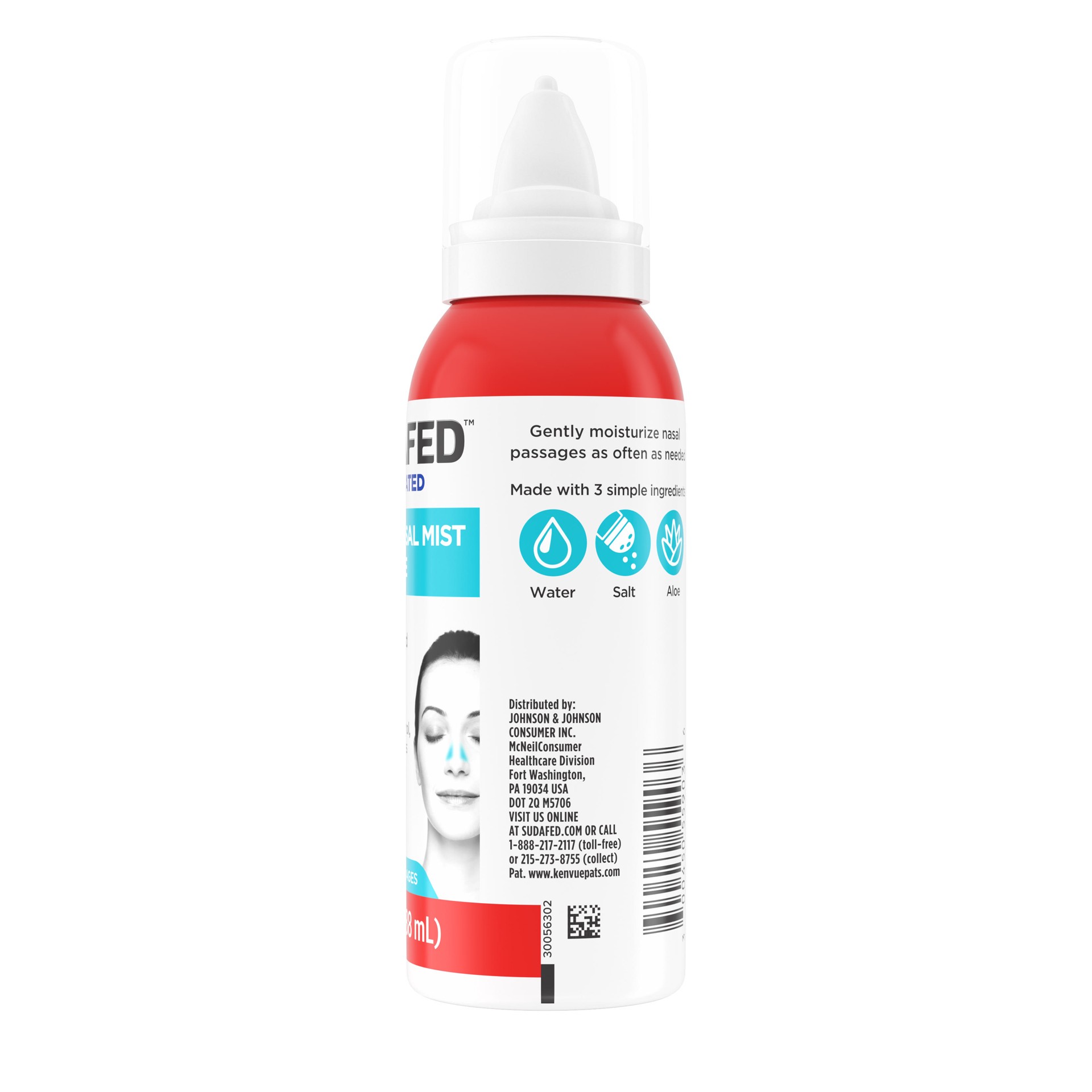 slide 3 of 6, Sudafed Saline Nasal Mist, 3 oz