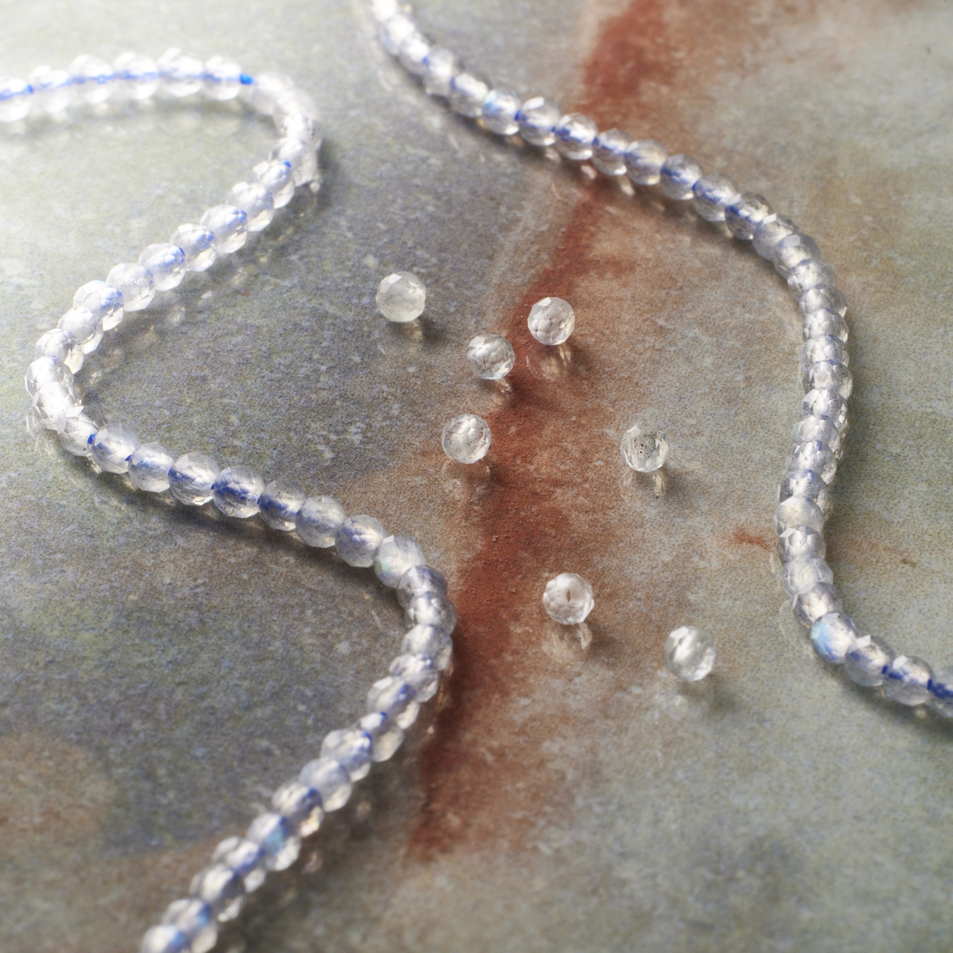 slide 3 of 3, Faceted Labradorite Round Beads, 2mm By Bead Landing, 2mm