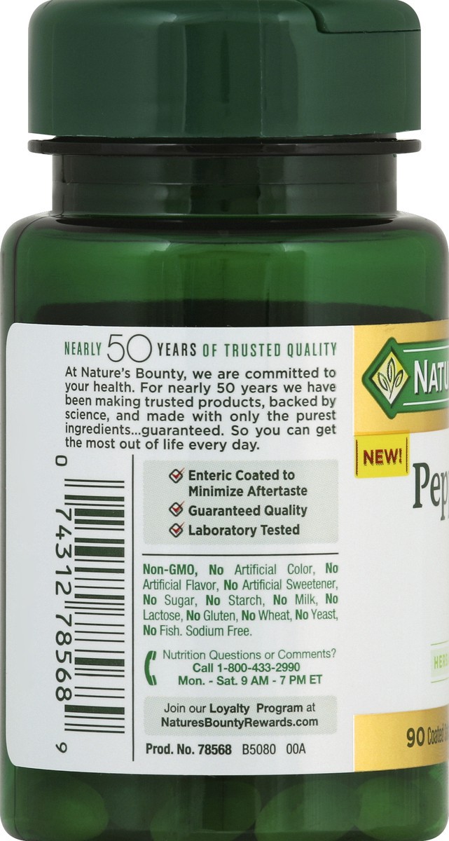 slide 3 of 6, Nature's Bounty Peppermint Oil, 50 mg, Coated Softgels, 90 ct