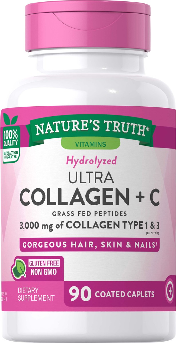 slide 3 of 5, Nature's Truth Ultra Collagen 1,000 mg Type I & III, 90 ct