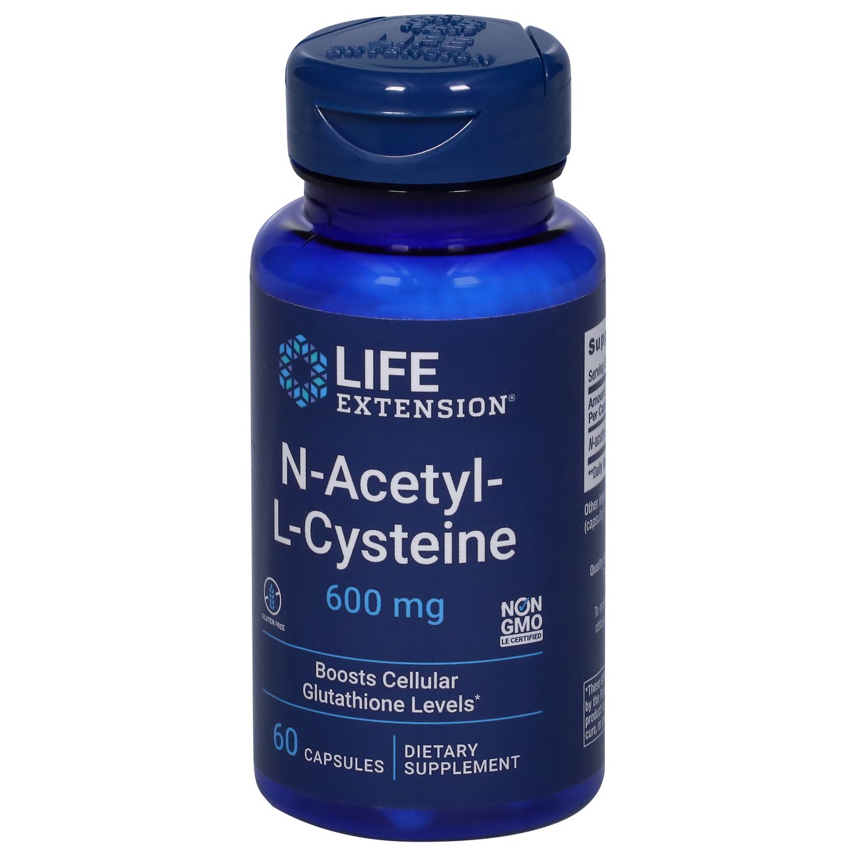 slide 7 of 9, Life Extension 600 mg N-Acetyl-L-Cysteine 60 Capsules, 1 ct
