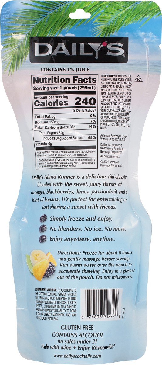 slide 6 of 9, Daily's Island Runner Frozen Cocktail 10 fl oz, 10 fl oz