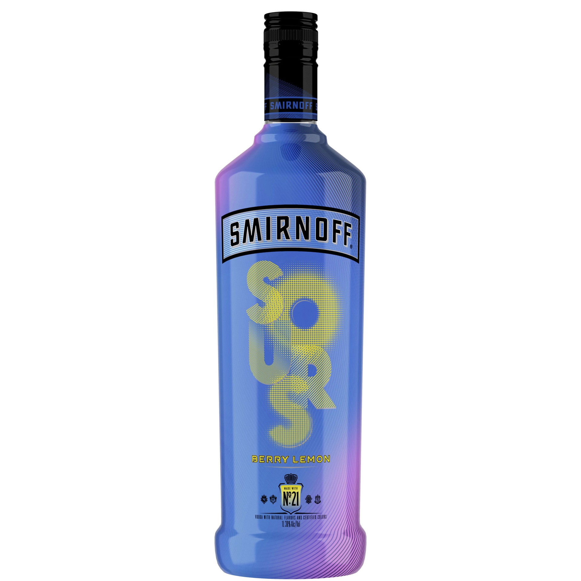 slide 1 of 4, Smirnoff Sours Berry Lemon (Vodka Infused with Natural Flavors) - 1 L Bottle, 1 liter