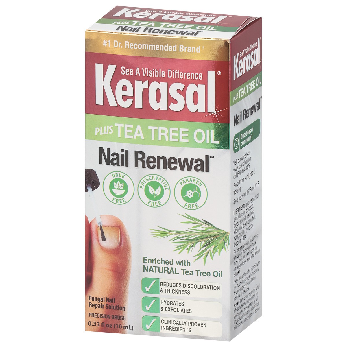 slide 3 of 9, Kerasal Plus Tea Tree Oil Nail Renewal 0.33 fl oz, 0.33 fl oz