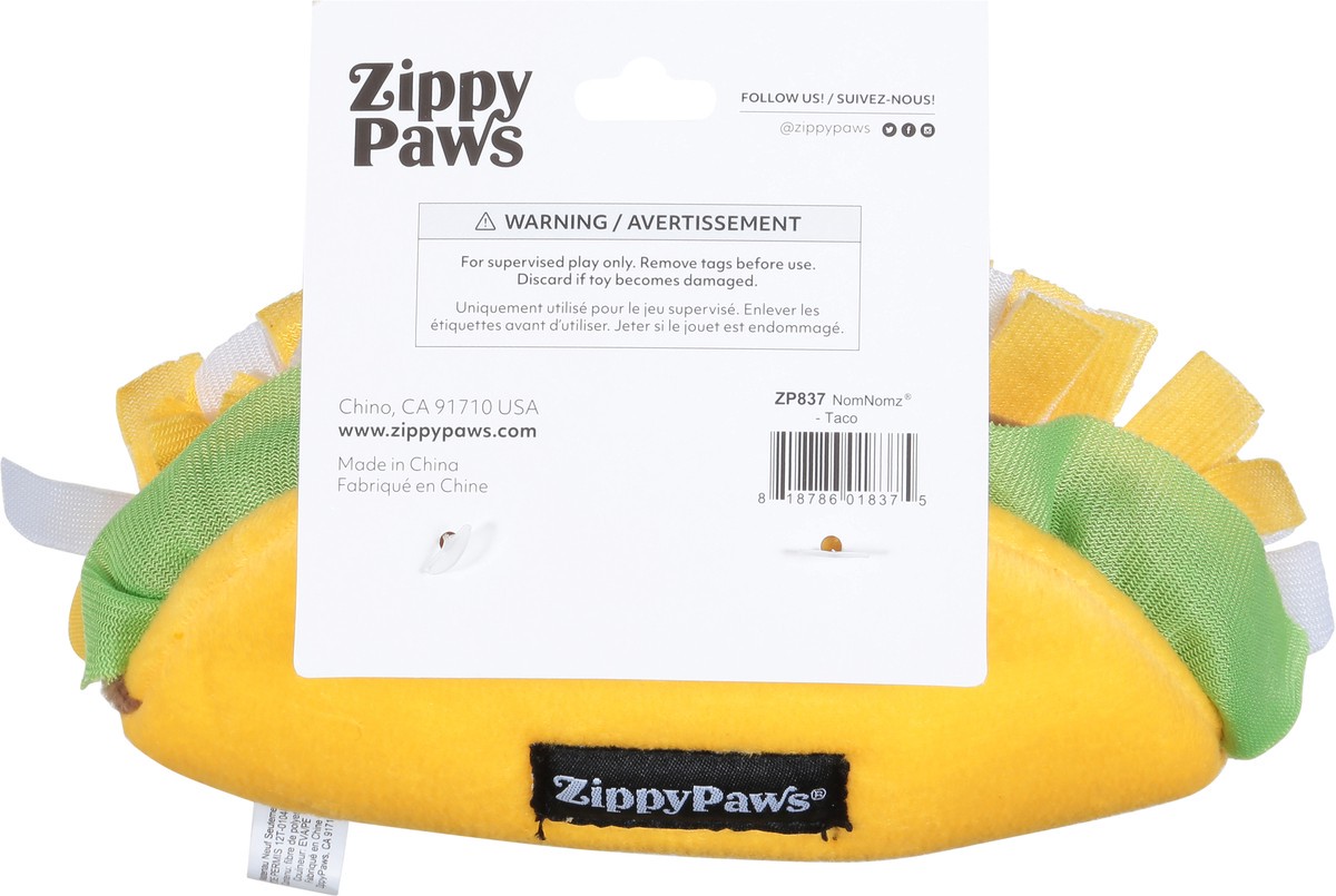slide 5 of 12, Zippy Paws Nomnomz Taco Squeaky Plush Dog Toy 1 ea, 1 ct