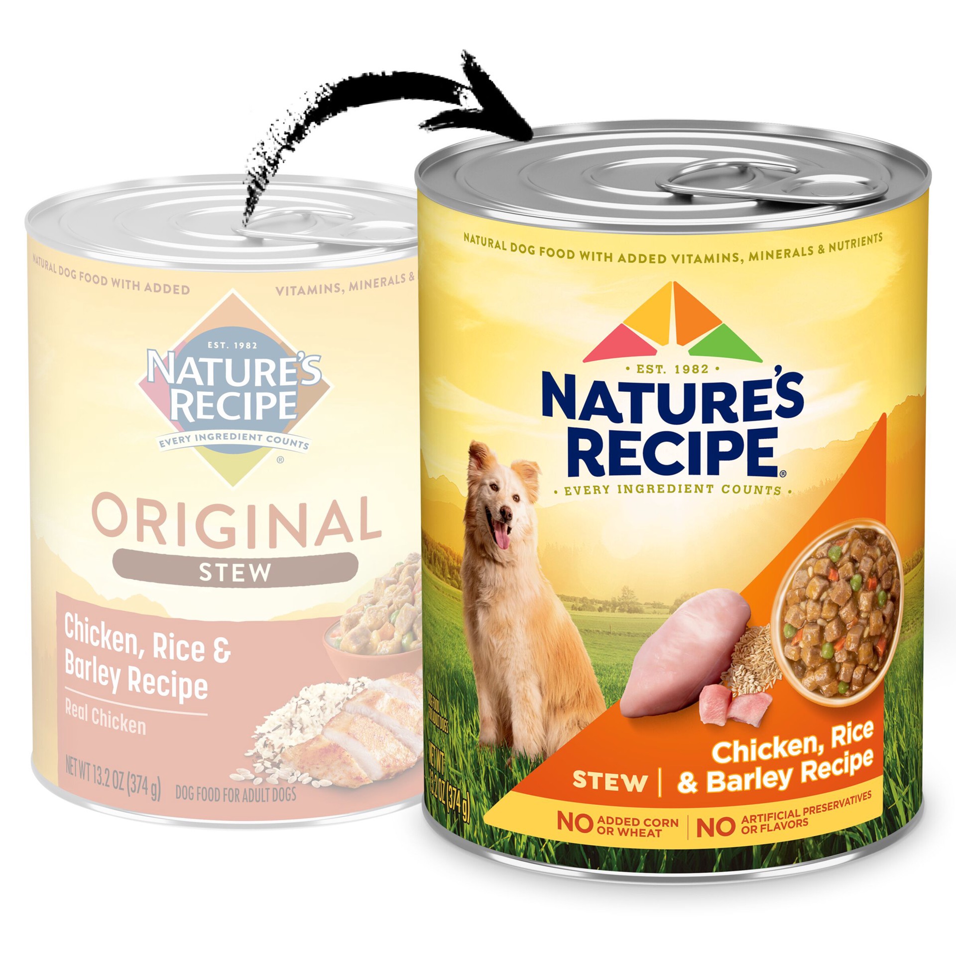 slide 3 of 10, Nature's Recipe Nature''s Recipe Stew Chicken, Rice & Barley Recipe Wet Dog Food, 13.2 oz. Can, 13.2 oz