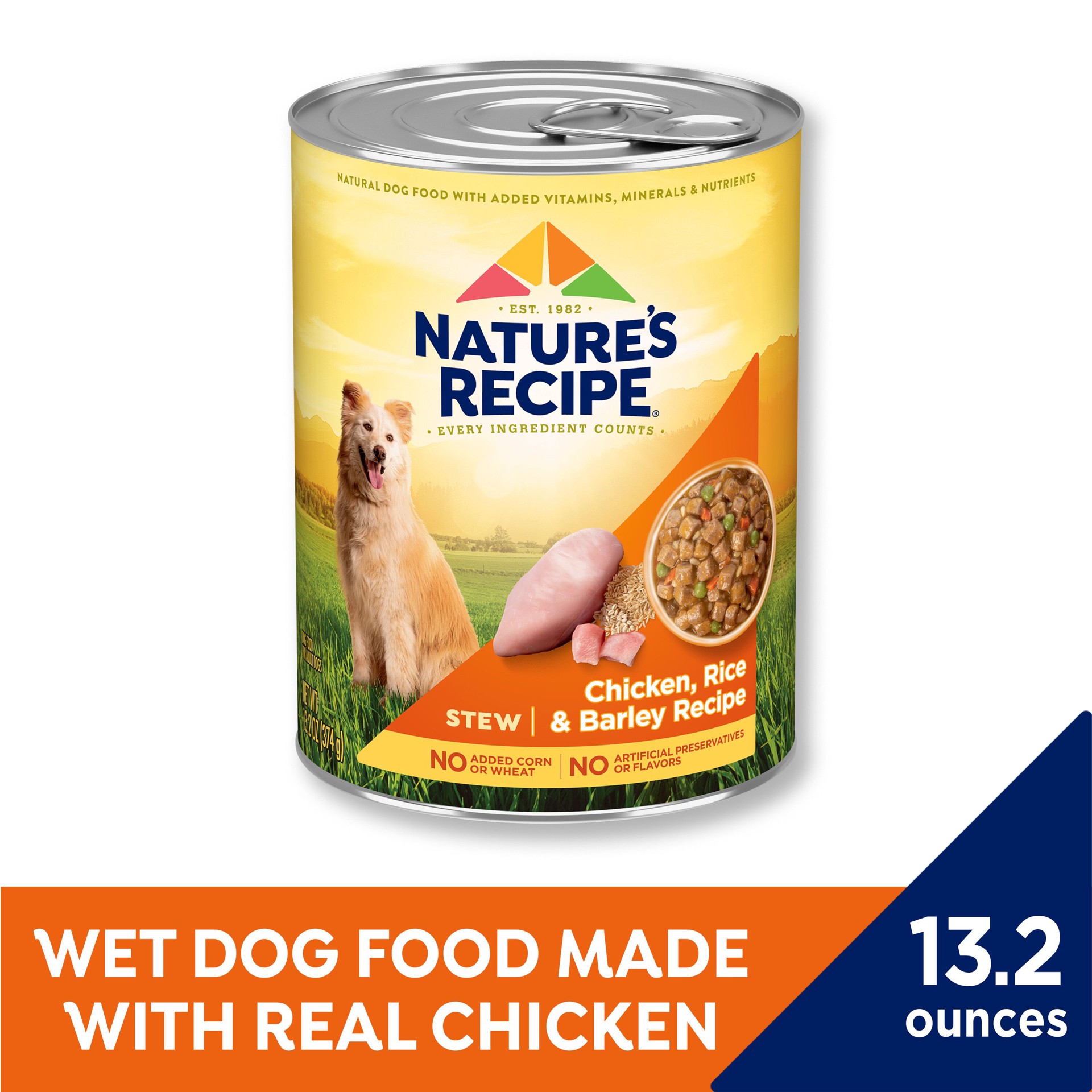 slide 4 of 10, Nature's Recipe Nature''s Recipe Stew Chicken, Rice & Barley Recipe Wet Dog Food, 13.2 oz. Can, 13.2 oz