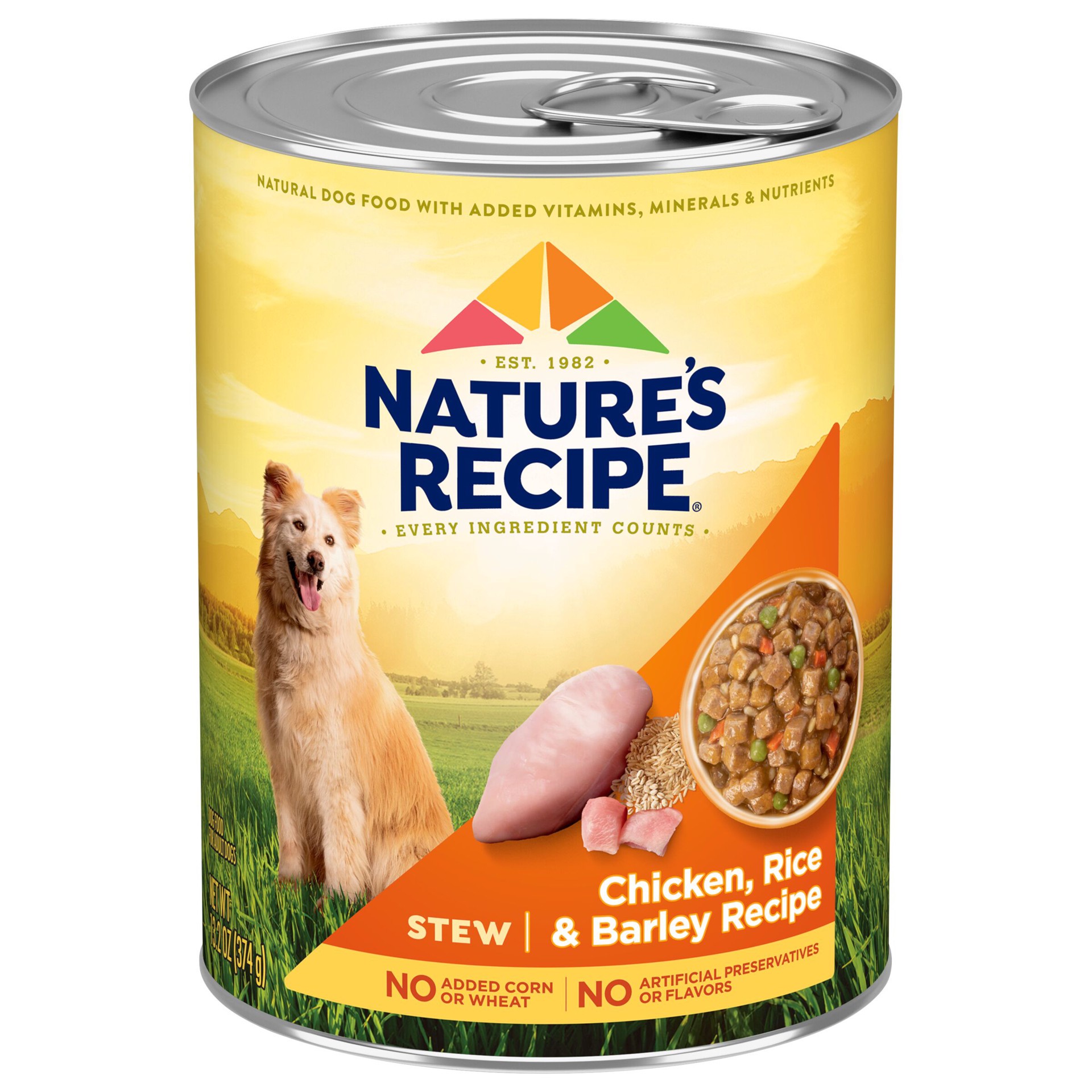 slide 1 of 10, Nature's Recipe Nature''s Recipe Stew Chicken, Rice & Barley Recipe Wet Dog Food, 13.2 oz. Can, 13.2 oz