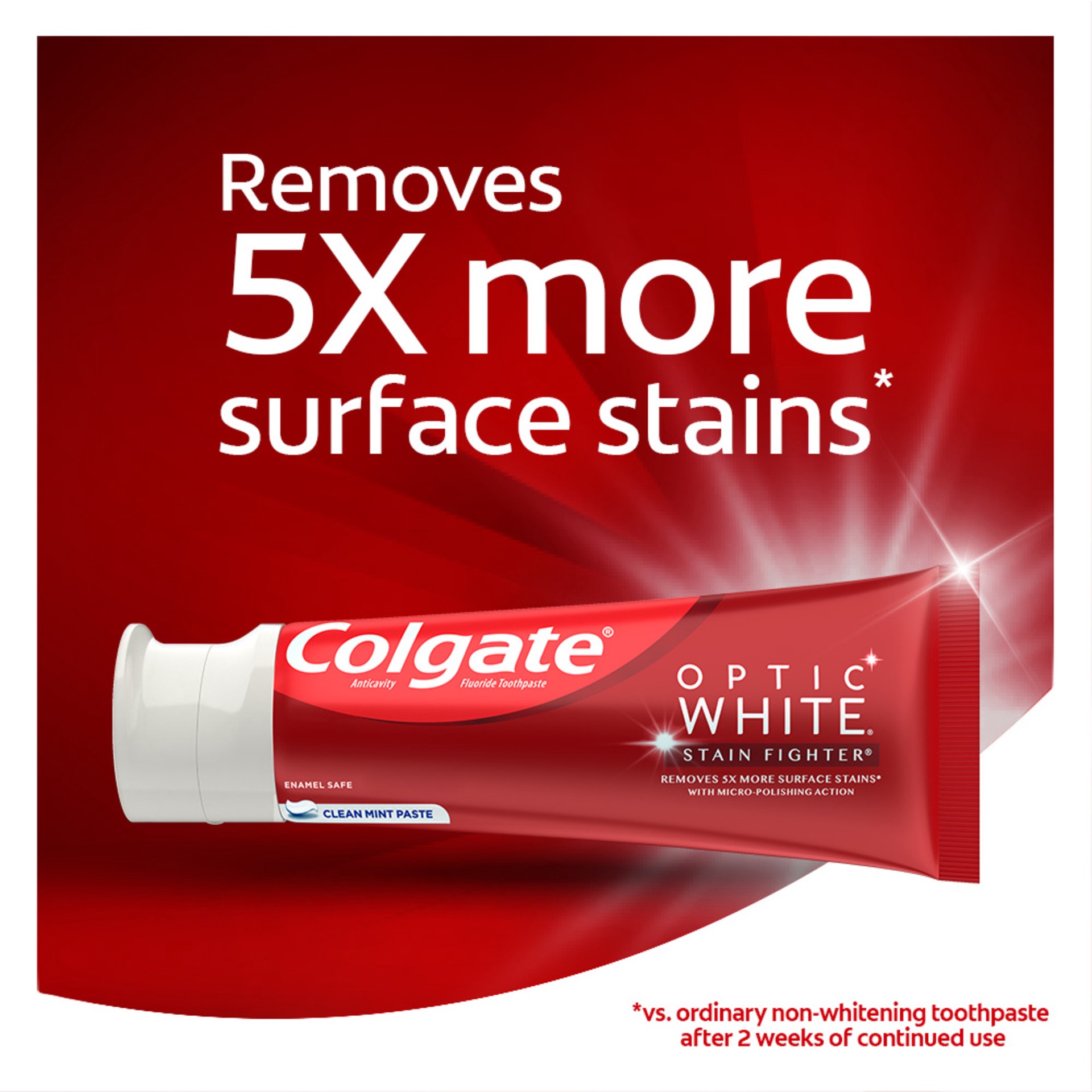 slide 5 of 10, Colgate Optic White Clean Mint Stain Fighter Toothpaste, 4.2 oz