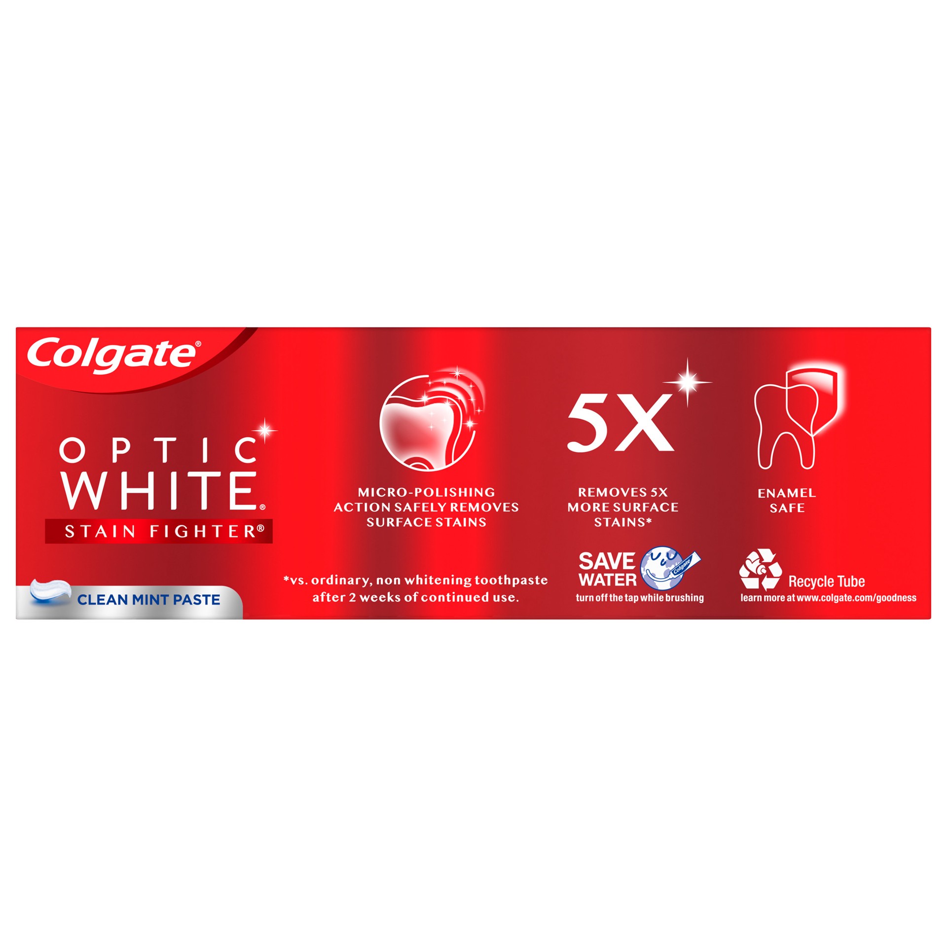 slide 6 of 10, Colgate Optic White Clean Mint Stain Fighter Toothpaste, 4.2 oz