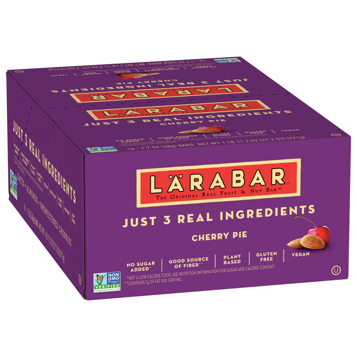 slide 2 of 9, LÄRABAR Cherry Pie, Gluten Free Vegan Fruit & Nut Bar, 1.7 oz Bars, 16 Ct, 16 ct; 1.7 oz