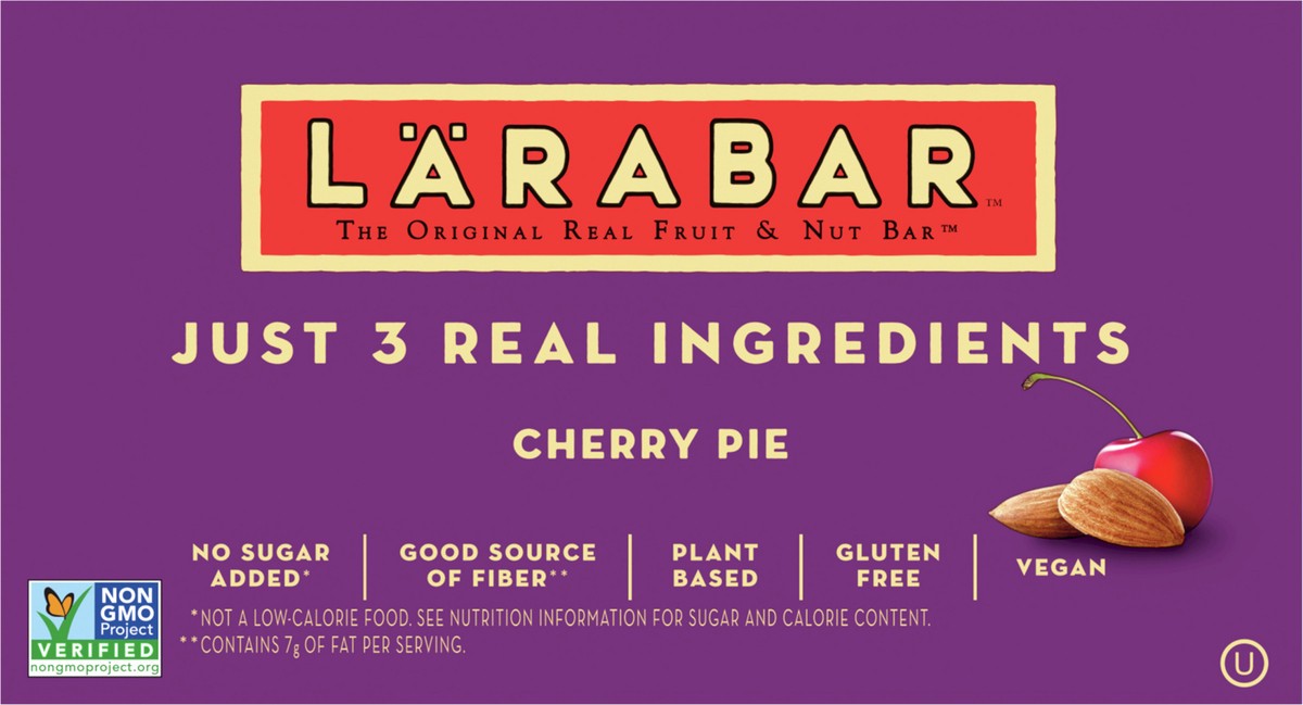 slide 6 of 9, LÄRABAR Cherry Pie, Gluten Free Vegan Fruit & Nut Bar, 1.7 oz Bars, 16 Ct, 16 ct; 1.7 oz