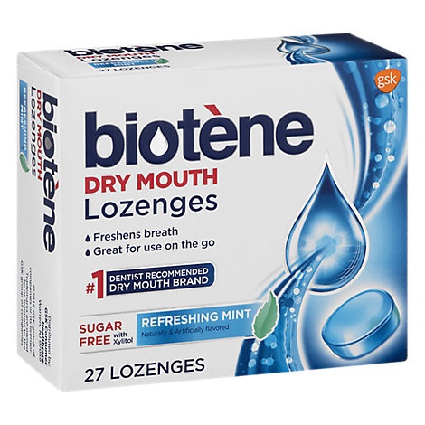 slide 1 of 1, Biotène Biotene Lozenges Sugar Free Fresh Mint, 27 ct