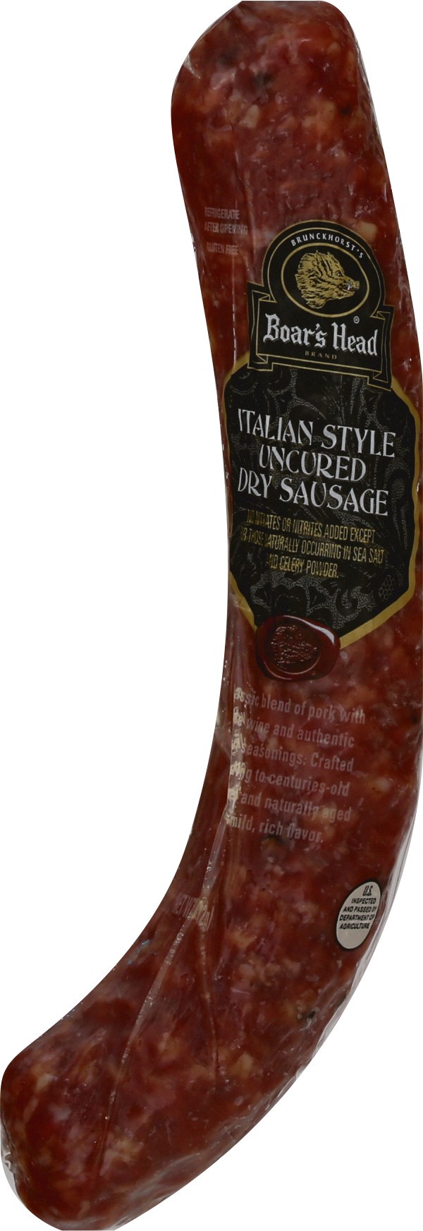 slide 1 of 4, Boars Head Sausage, Uncured Dry, Italian Style, 7.5 oz