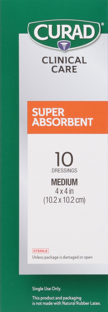 slide 4 of 9, Curad Super Absorbent Medium Wound Pad 10 ea, 10 ct
