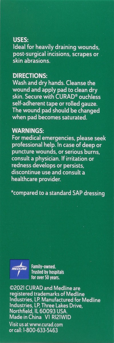 slide 2 of 9, Curad Super Absorbent Medium Wound Pad 10 ea, 10 ct