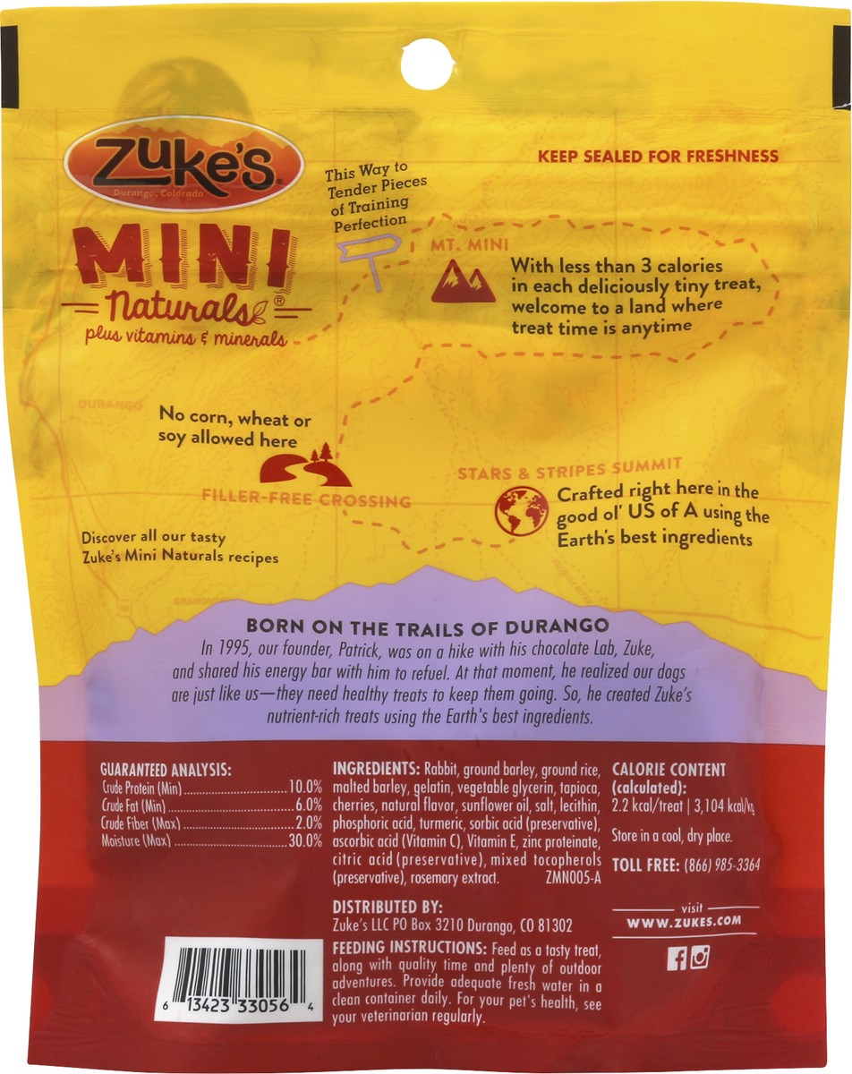 slide 4 of 7, ZUKES Zuke's Mini Naturals Dog Training Treats Rabbit Recipe, Soft Dog Treats - 6 oz Bag, 6 oz