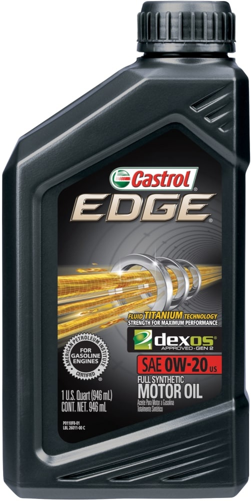 slide 1 of 1, Castrol Edge 0W-20 Sae Full Synthetic Motor Oil, 1 qt