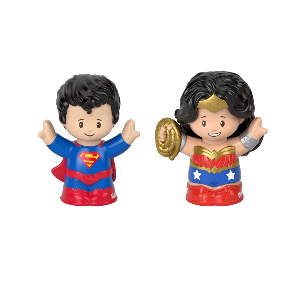 slide 1 of 1, Fisher-Price Little People Dc Super Friends Wonder Woman & Superman Figures, 2 ct