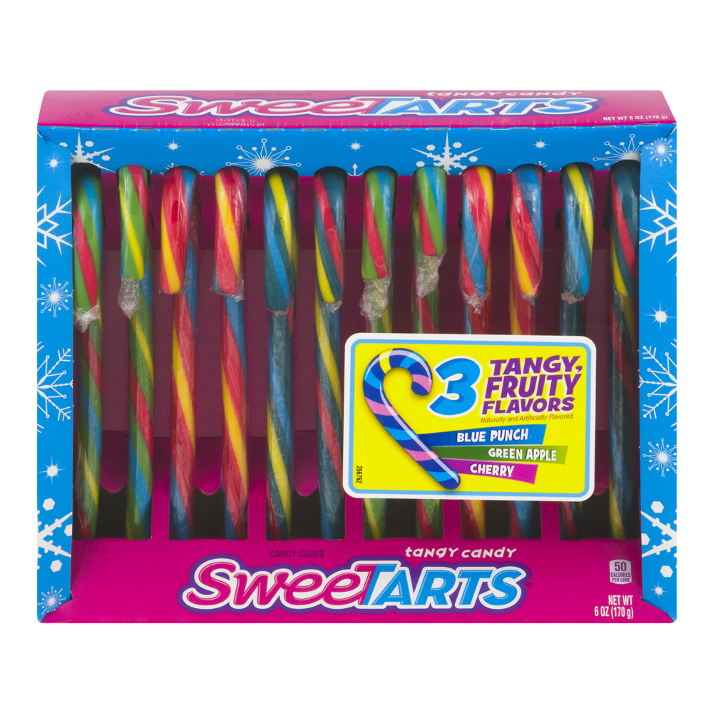 slide 1 of 4, SweeTARTS Candy Canes, 6 oz