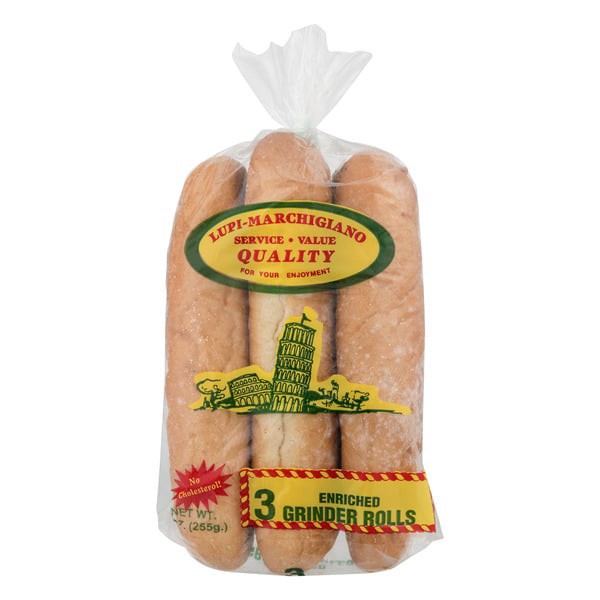 slide 1 of 1, Lupi-Marchigiano Enriched Grinder Rolls - 3 ct, 3 ct; 9 oz