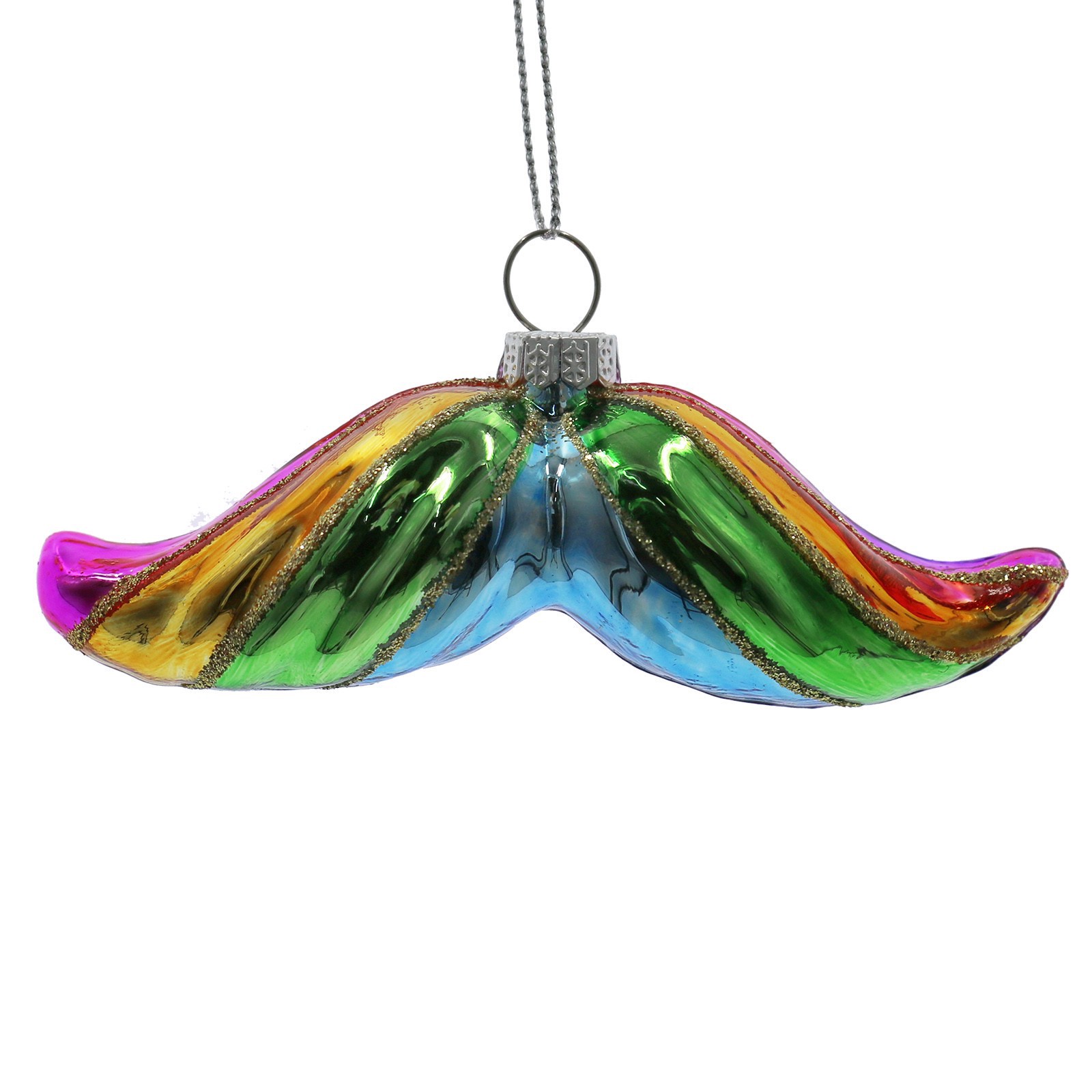 slide 3 of 4, 4" Pride Mustache Glass Ornament By Ashland, 4 in