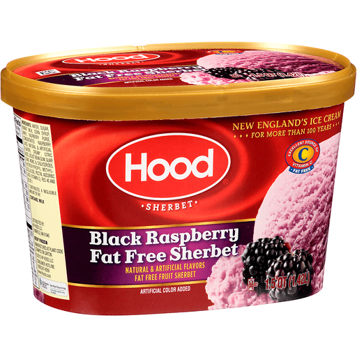 slide 2 of 8, Hood New England Creamery Fruit Sherbet, Fat Free, Black Raspberry, 48 oz