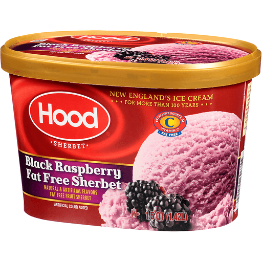 slide 3 of 8, Hood New England Creamery Fruit Sherbet, Fat Free, Black Raspberry, 48 oz