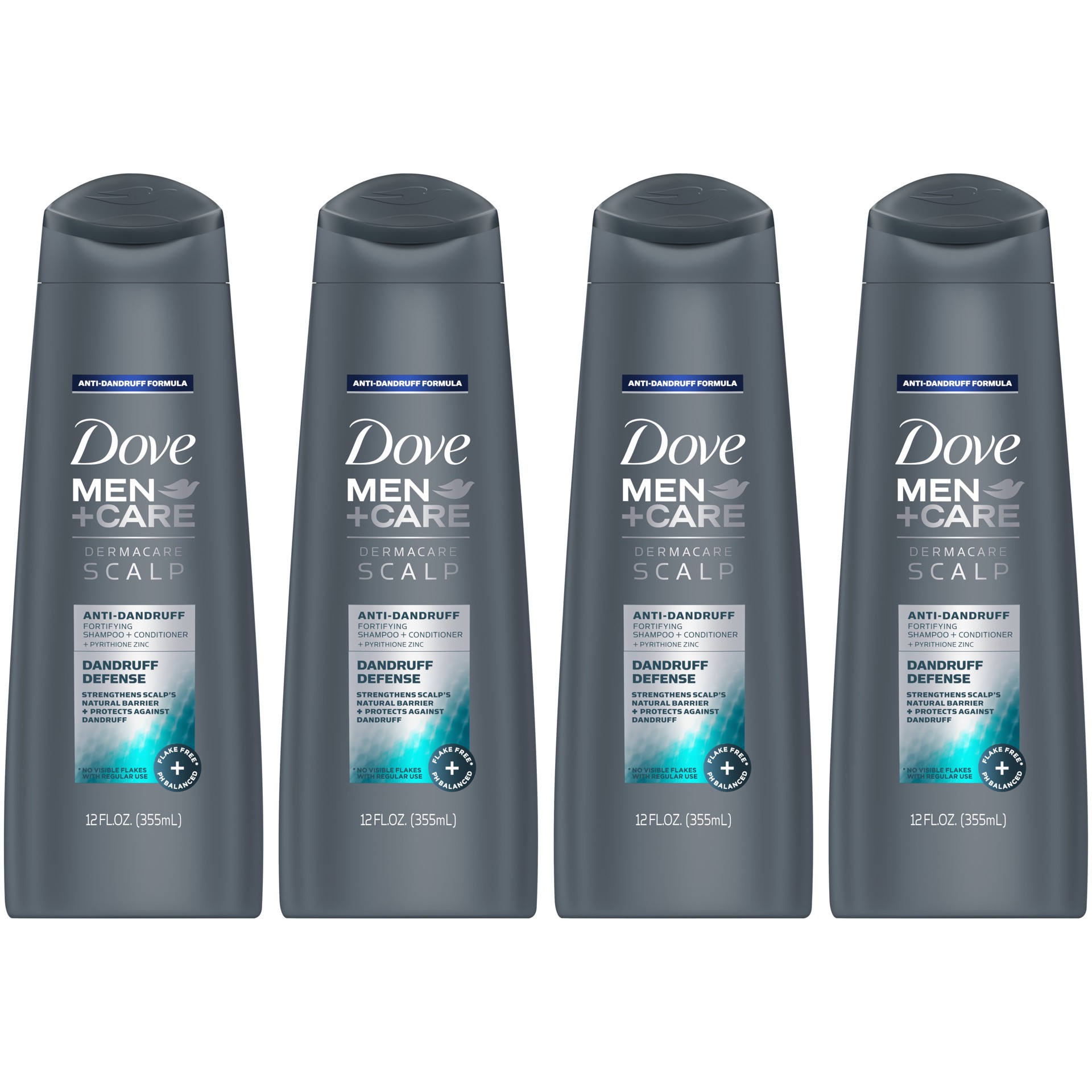 slide 1 of 4, Dove Men+Care Dermacare Scalp 2 in 1 Shampoo & Conditioner Dandruff Defense, 12 oz, 12 oz