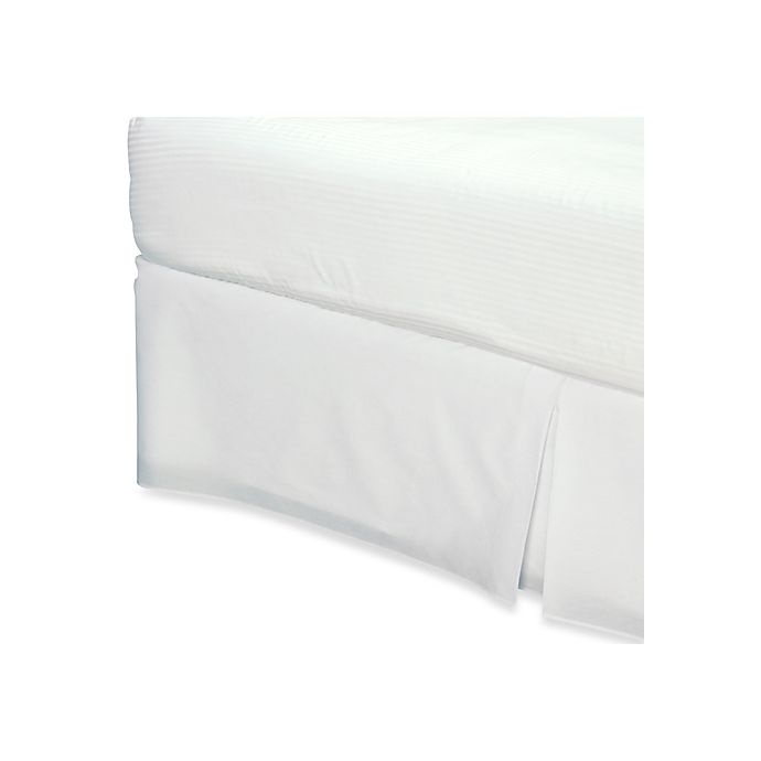 slide 1 of 1, Real Simple Smoothweave Tailored Twin Extra Long Bed Skirt - White, 14 in