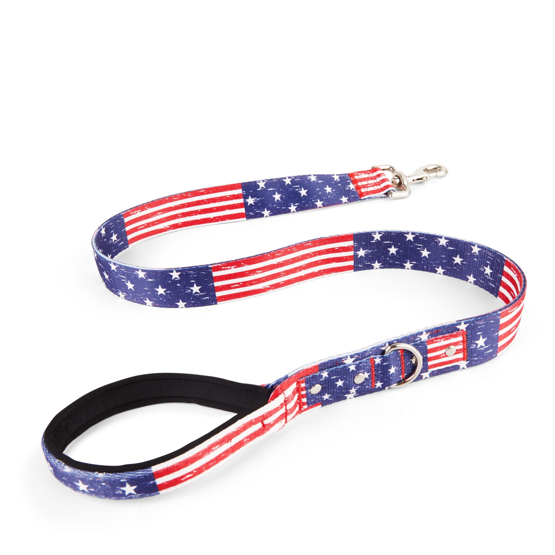 slide 1 of 1, YOULY Big Dog American Flag Print Dog Leash, 4 ft., 1 ct