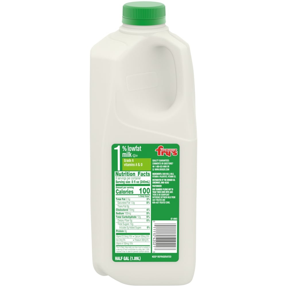 slide 1 of 1, Fry's 1% Low Fat Milk, 1/2 gal