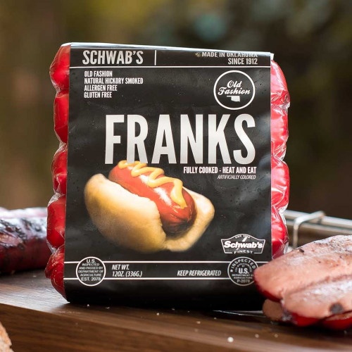 slide 1 of 1, Schwab's Franks, 12 oz