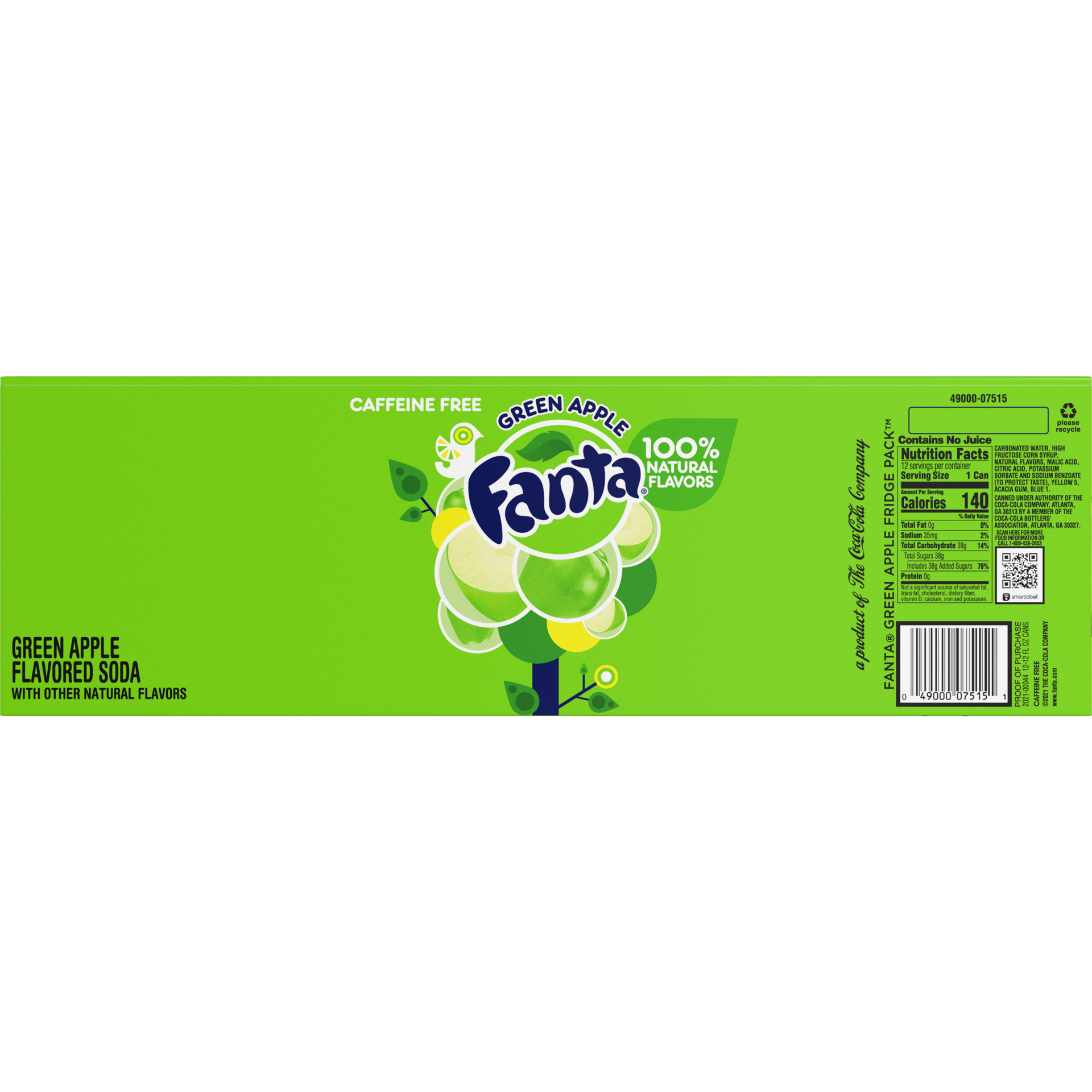 slide 5 of 5, Fanta Green Apple Fridge Pack Cans, 12 fl oz, 12 Pack, 12 ct; 12 fl oz